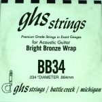 Single GHS BB34 Bright Bronze Wound Strings